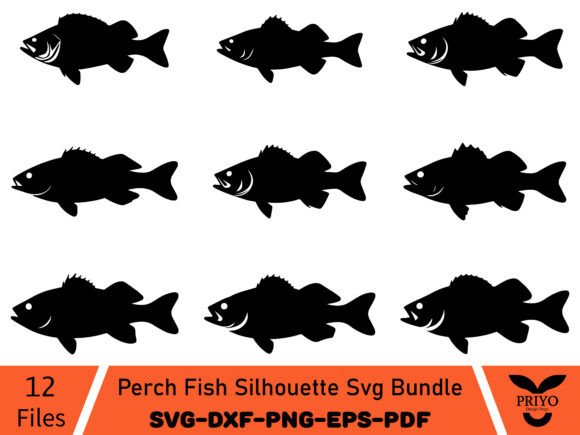 Download Perch Fish Silhouette Svg Bundle - Fish silhouette svg Collection