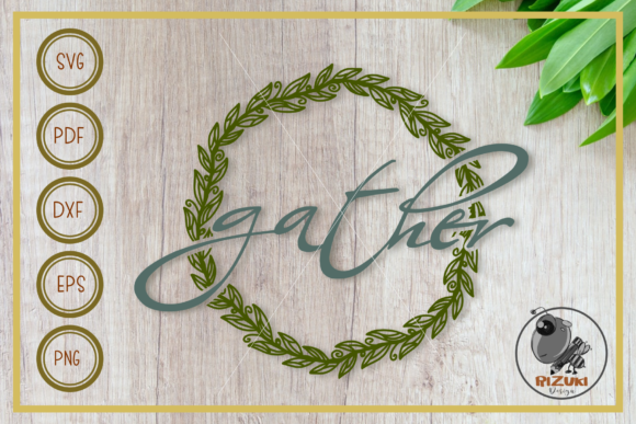 Download Monogram Wreath with Initial "gather" - Premium Bundle