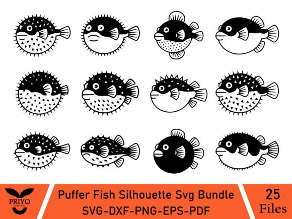 Download Puffer Fish Silhouette Svg Bundle - Fish silhouette svg Collection