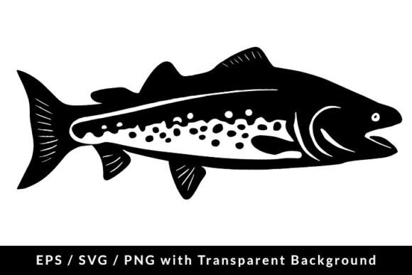 Download Salmon Fish Silhouette SVG EPS PNG - Fish silhouette svg Collection
