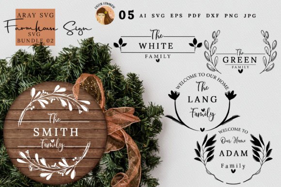 Download Monogram Wreath Family Last Name Bundle - Monogram wreath Collection