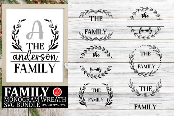 Download Family Monogram Wreath SVG Bundle - Premium Bundle