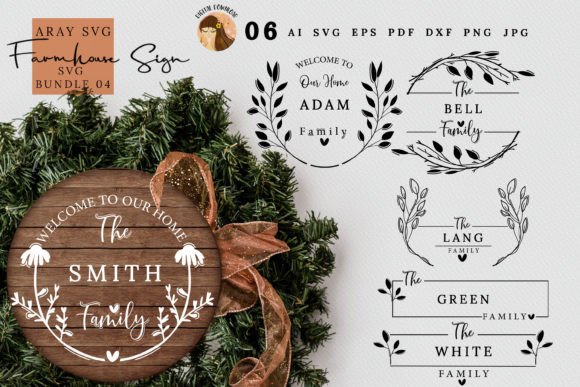 Download Monogram Wreath Family Last Name Bundle - Monogram wreath Collection